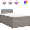 Image de vidaXL Lit Boxspring avec matelas Taupe 120x200 cm Tissu