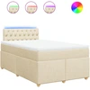 Image de vidaXL Lit Boxspring avec matelas Crème 120x200 cm Tissu