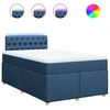 Image de vidaXL Lit boxspring avec matelas bleu 120x200 cm Tissu