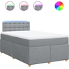 Image de vidaXL Lit boxspring avec matelas gris clair 120x200 cm Tissu