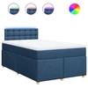 Image de vidaXL Lit boxspring avec matelas bleu 120x200 cm Tissu
