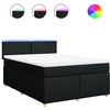 Image de vidaXL Lit boxspring avec matelas noir 140x190 cm Tissu