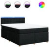 Image de vidaXL Lit boxspring avec matelas noir 140x190 cm Tissu