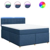 Image de vidaXL Lit boxspring avec matelas bleu 140x190 cm Tissu