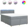 Image de vidaXL Lit boxspring avec matelas gris clair 140x190 cm Tissu