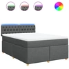 Image de vidaXL Lit boxspring avec matelas gris foncé 140x190 cm Tissu