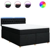 Image de vidaXL Lit boxspring avec matelas noir 140x190 cm Tissu