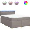 Image de vidaXL Lit boxspring avec matelas Taupe 140x190 cm Tissu
