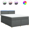 Image de vidaXL Lit boxspring avec matelas gris foncé 140x200 cm Tissu