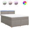 Image de vidaXL Lit boxspring avec matelas Taupe 140x200 cm Tissu