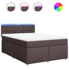 Image de vidaXL Lit boxspring avec matelas Marron foncé 140x200 cm Tissu