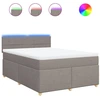 Image de vidaXL Lit boxspring avec matelas Taupe 140x200 cm Tissu
