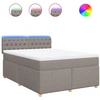 Image de vidaXL Lit boxspring avec matelas Taupe 140x200 cm Tissu