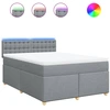 Image de vidaXL Lit boxspring avec matelas gris clair 140x200 cm Tissu