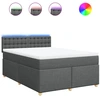 Image de vidaXL Lit boxspring avec matelas gris foncé 140x200 cm Tissu