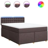 Image de vidaXL Lit boxspring avec matelas Marron foncé 140x200 cm Tissu