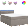 Image de vidaXL Lit boxspring avec matelas Taupe 140x200 cm Tissu