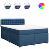 Image de vidaXL Lit boxspring avec matelas bleu 140x200 cm Tissu