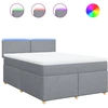 Image de vidaXL Lit boxspring avec matelas gris clair 160x200 cm Tissu