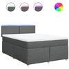 Image de vidaXL Lit boxspring avec matelas gris foncé 160x200 cm Tissu
