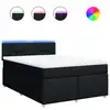 Image de vidaXL Lit boxspring avec matelas noir 160x200 cm Tissu