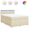 Image de vidaXL Lit boxspring avec matelas Crème 160x200 cm Tissu