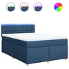 Image de vidaXL Lit boxspring avec matelas bleu 160x200 cm Tissu