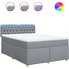 Image de vidaXL Lit boxspring avec matelas gris clair 160x200 cm Tissu