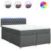 Image de vidaXL Lit boxspring avec matelas gris foncé 160x200 cm Tissu