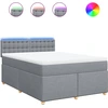 Image de vidaXL Lit boxspring avec matelas gris clair 160x200 cm Tissu
