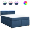 Image de vidaXL Lit boxspring avec matelas bleu 160x200 cm Tissu