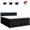 Image de vidaXL Lit boxspring avec matelas noir 180x200 cm Tissu