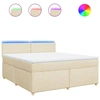 Image de vidaXL Lit boxspring avec matelas Crème 180x200 cm Tissu