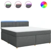 Image de vidaXL Lit boxspring avec matelas gris foncé 180x200 cm Tissu