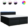 Image de vidaXL Lit boxspring avec matelas noir 180x200 cm Tissu