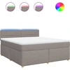 Image de vidaXL Lit boxspring avec matelas Taupe 180x200 cm Tissu