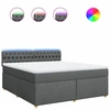Image de vidaXL Lit boxspring avec matelas gris foncé 180x200 cm Tissu
