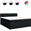 Image de vidaXL Lit boxspring avec matelas noir 180x200 cm Tissu