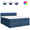 Image de vidaXL Lit boxspring avec matelas bleu 180x200 cm Tissu