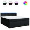 Image de vidaXL Lit boxspring avec matelas noir 180x200 cm Tissu