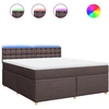 Image de vidaXL Lit boxspring avec matelas brun foncé 180x200 cm Tissu