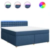 Image de vidaXL Lit boxspring avec matelas bleu 180x200 cm Tissu