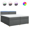 Image de vidaXL Lit boxspring avec matelas gris foncé 200x200 cm Tissu