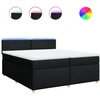 Image de vidaXL Lit boxspring avec matelas noir 200x200 cm tissu