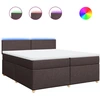 Image de vidaXL Lit boxspring avec matelas brun foncé 200x200 cm Tissu