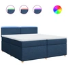 Image de vidaXL Lit boxspring avec matelas bleu 200x200 cm Tissu