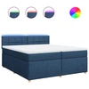 Image de vidaXL Lit boxspring avec matelas bleu 200x200 cm Tissu