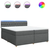 Image de vidaXL Lit boxspring avec matelas gris foncé 200x200 cm Tissu