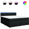 Image de vidaXL Lit boxspring avec matelas noir 200x200 cm tissu