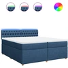 Image de vidaXL Lit boxspring avec matelas bleu 200x200 cm Tissu